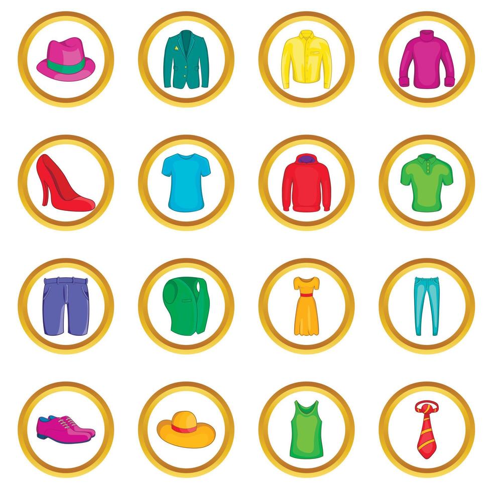 Clothes vector set, cartoon style