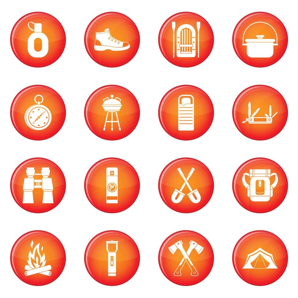 Camping icons vector set