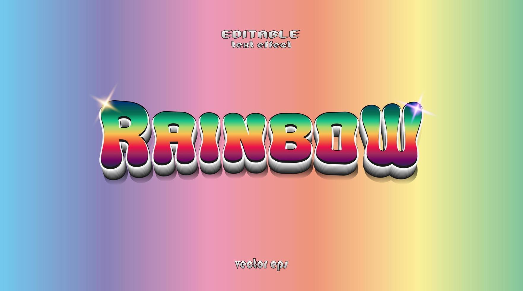 editable text effect font, modern style, 3d, with rainbow colors vector