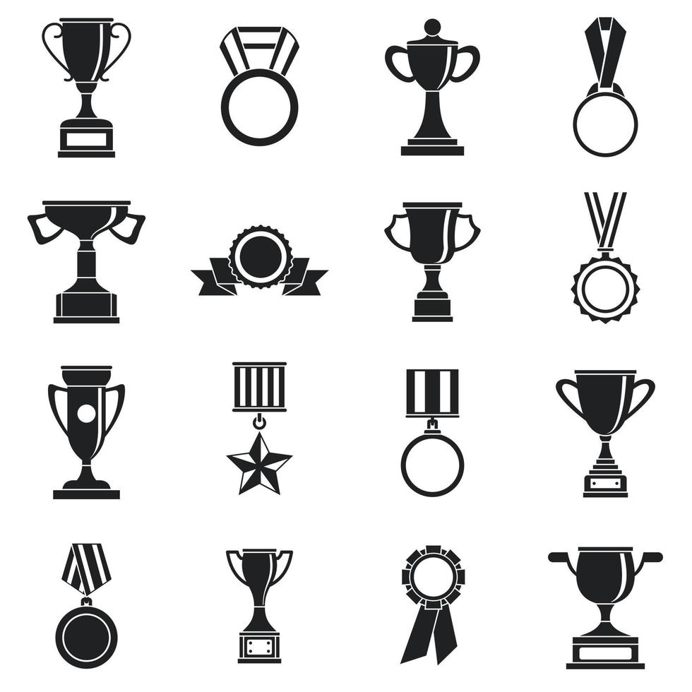 conjunto de iconos de trofeo, estilo simple vector