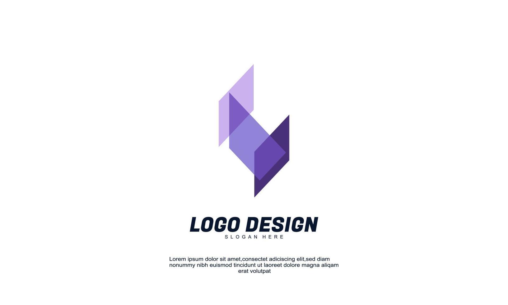 vector de stock empresa creativa abstracta diseño de logotipo colorido emblema de vector de estilo minimalista moderno con diseño plano