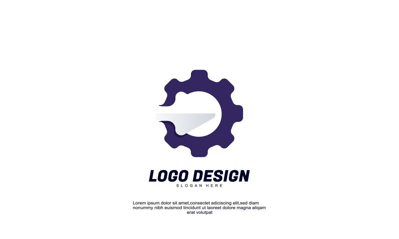 stock vector abstract creative idea logo gear and arrow for brand company and business colorful design template