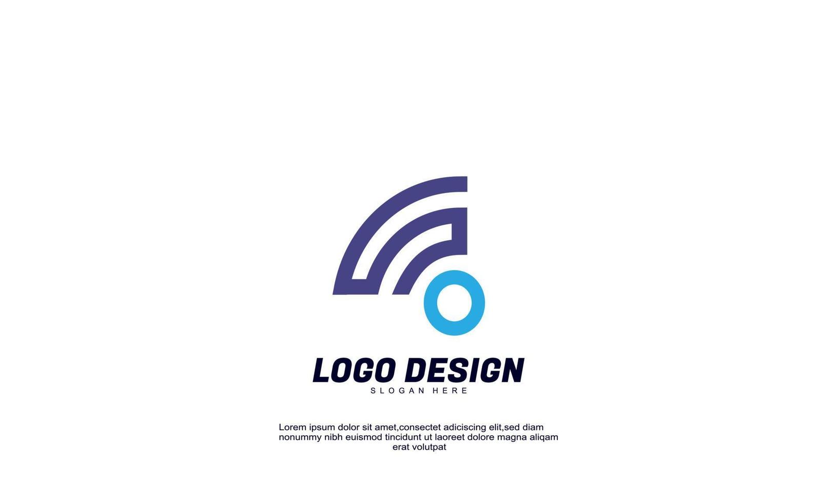 señal creativa abstracta de vector de stock y logotipo de idea de círculo para plantilla de diseño de empresa o negocio