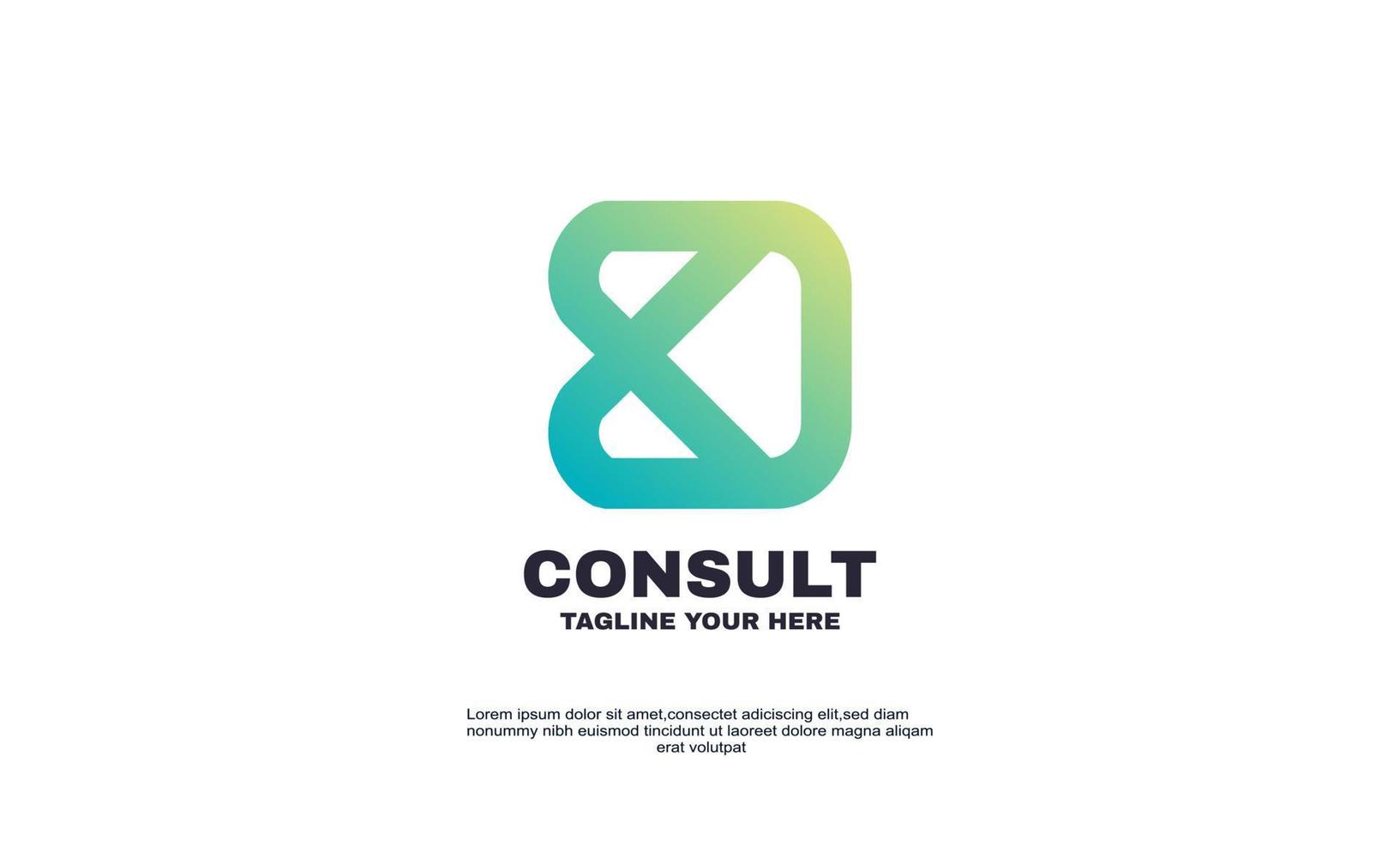 awesome creative consulting company logo icon vector isolated flat design colorful