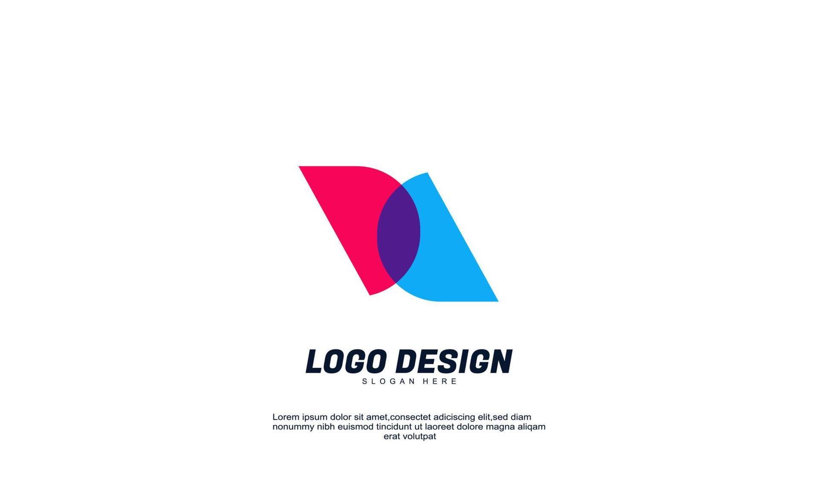 logotipo abstracto para la identidad de marca comercial de la empresa diseño de logotipo de color transparente vector
