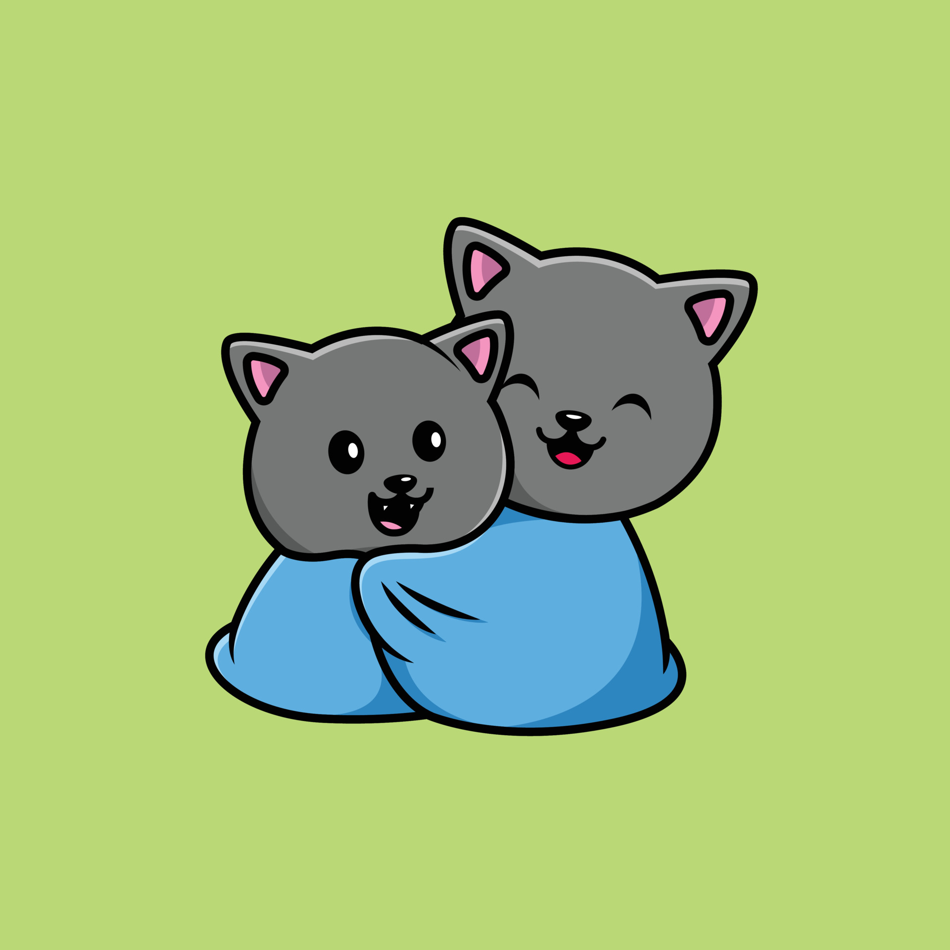 Cute Cat Couple Wearing Blanket Cartoon Vector Icon Illustration. Animal  Icon Concept Isolated Premium Vector. Flat Cartoon Style 5317235 Vector Art  at Vecteezy