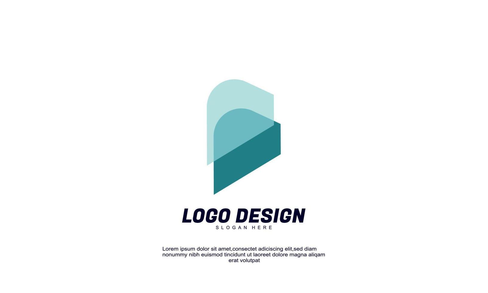 stock abstract creative idea logo for building or corporate transparent color design template vector