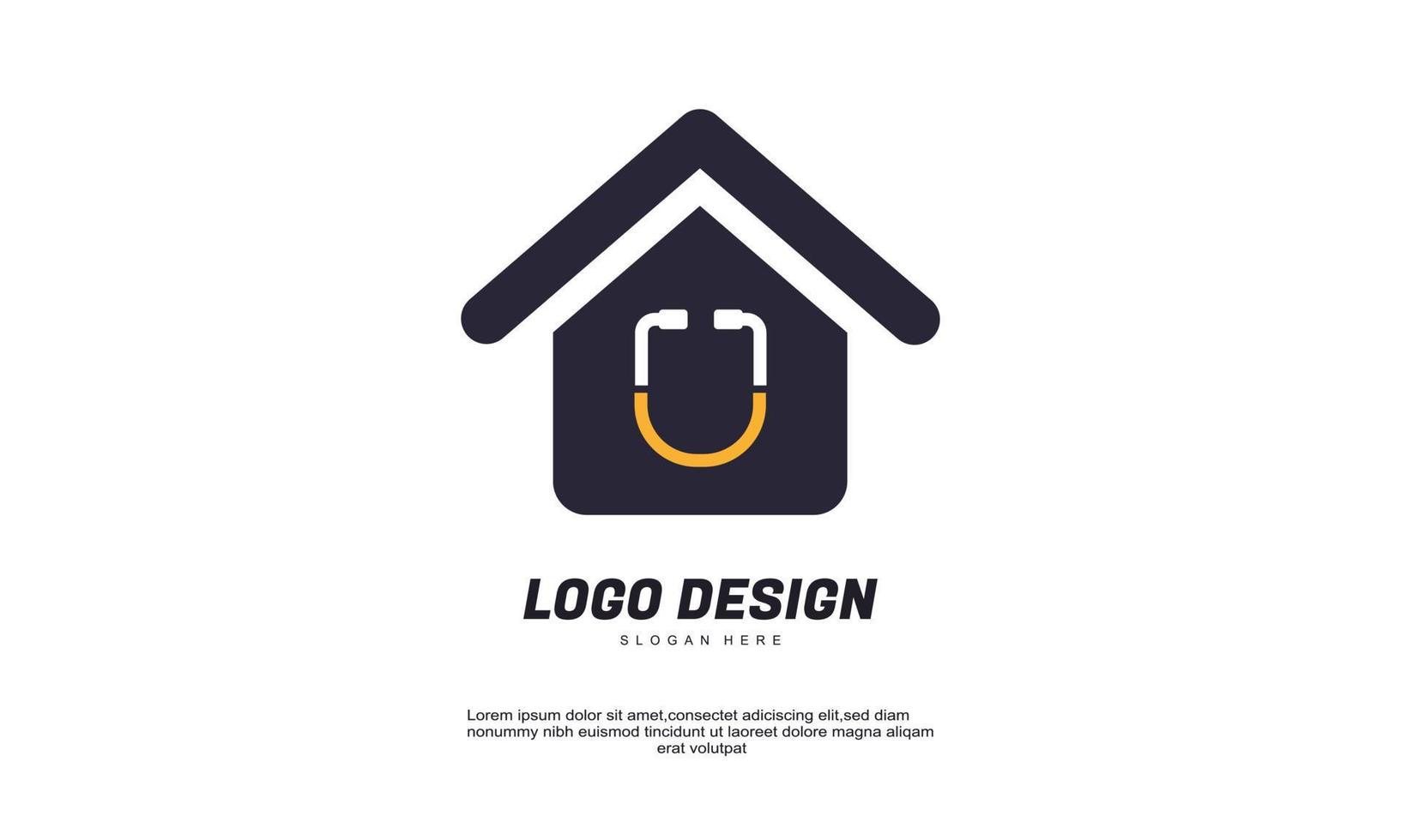 stock vector home stethoscope health logo template icon symbol