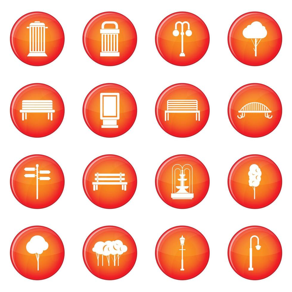 Park icons vector set