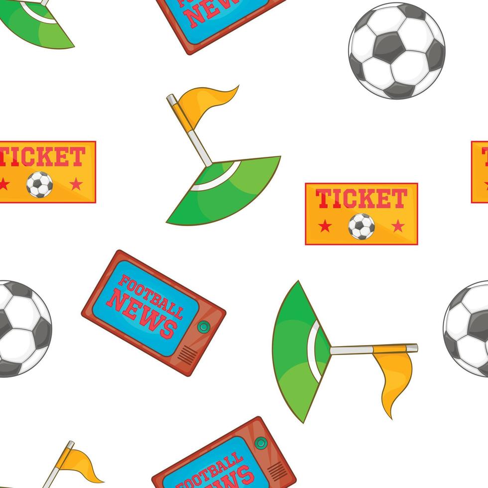 Soccer pattern, cartoon style vector