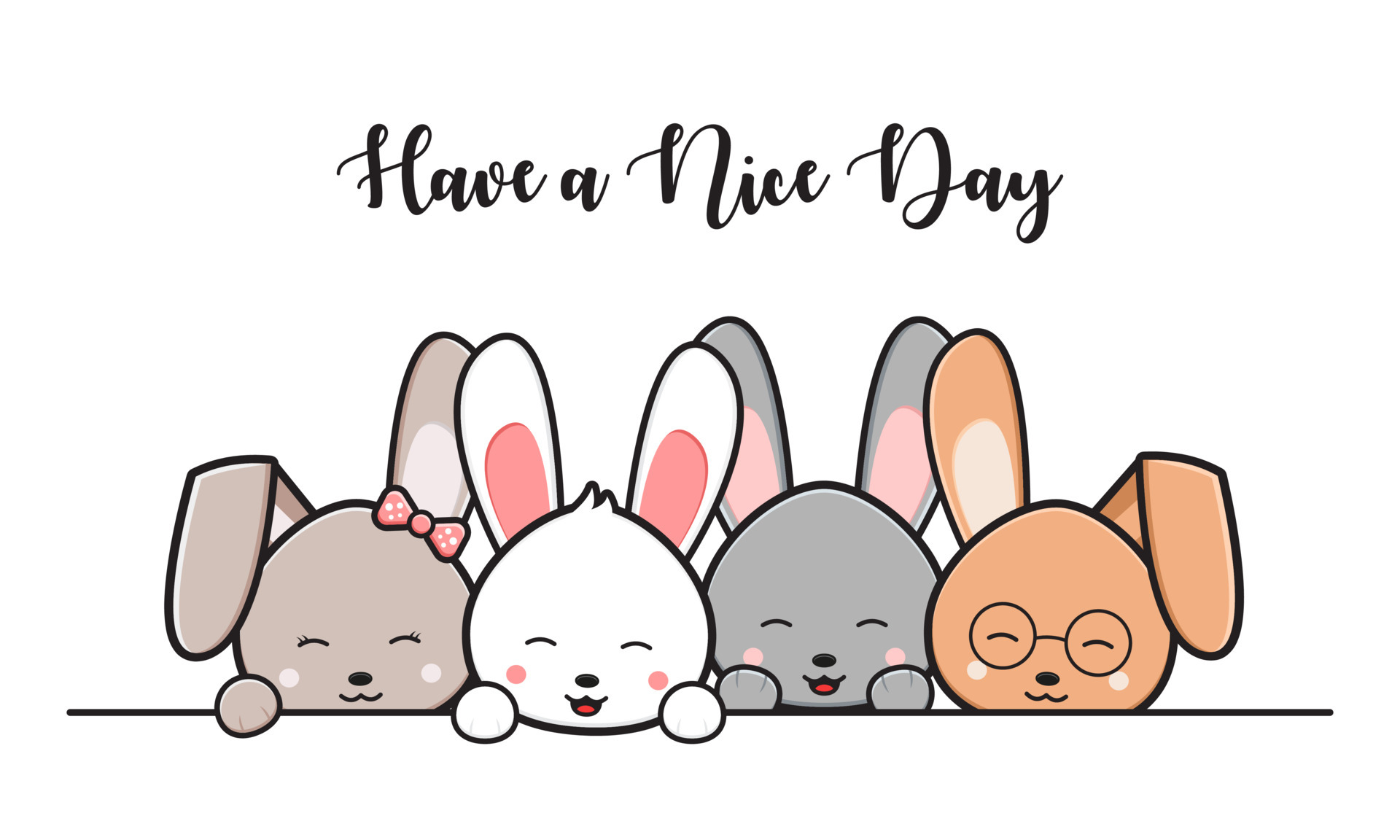 Cute rabbit doodle banner background wallpaper icon cartoon illustration  5317353 Vector Art at Vecteezy