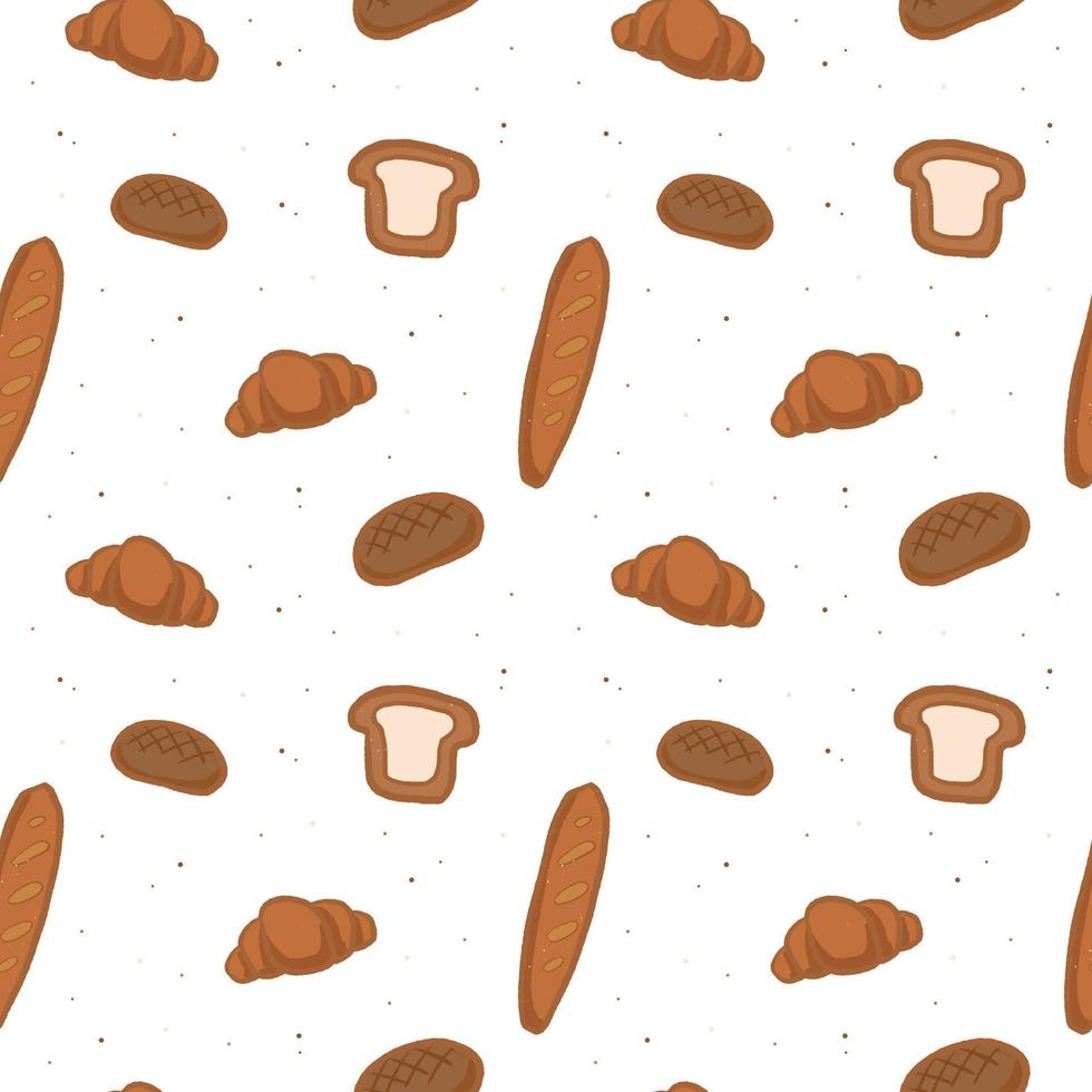 Hand drawn bakery seamless pattern with cute doodle pastry vector