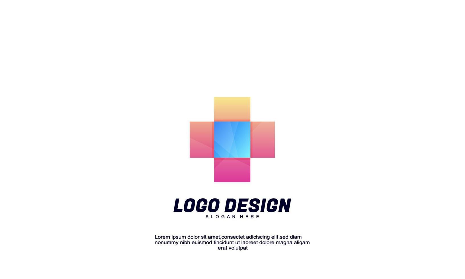stock abstract creative idea medical logo for company or building and business gradient color design template vector