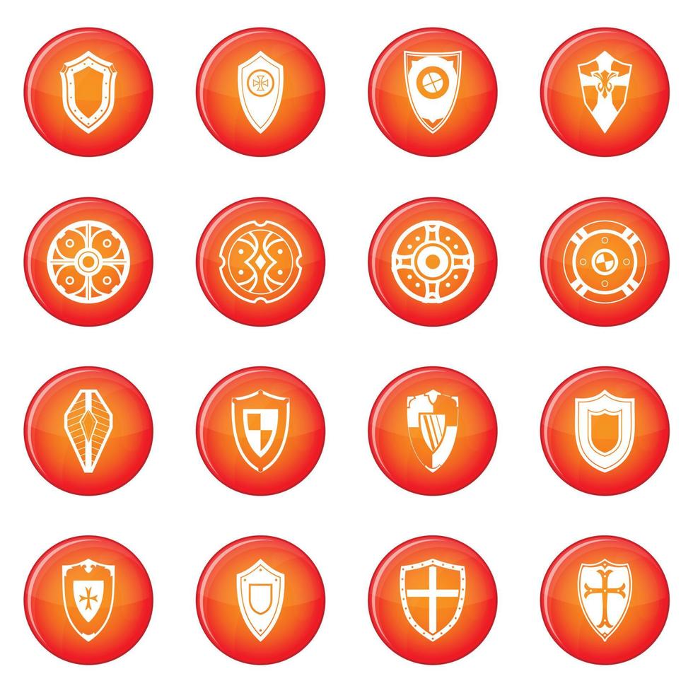 Shields set icons vector set