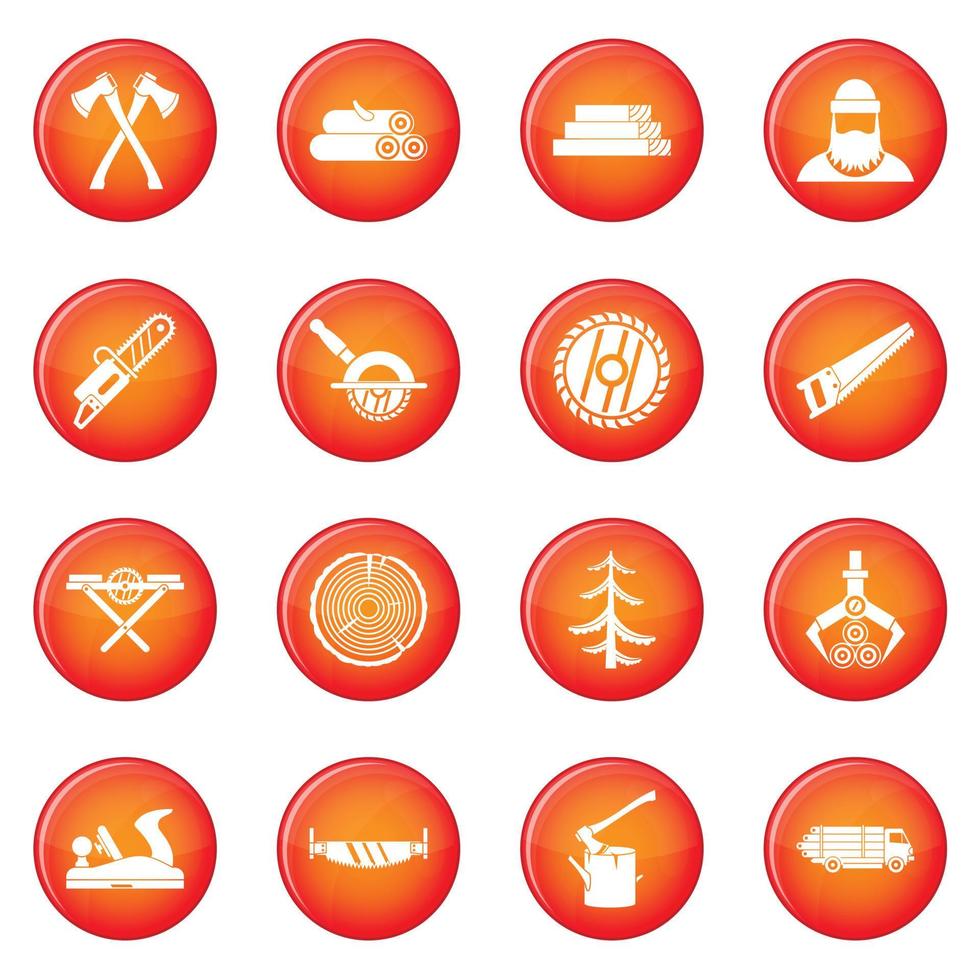 Sawmill icons vector set