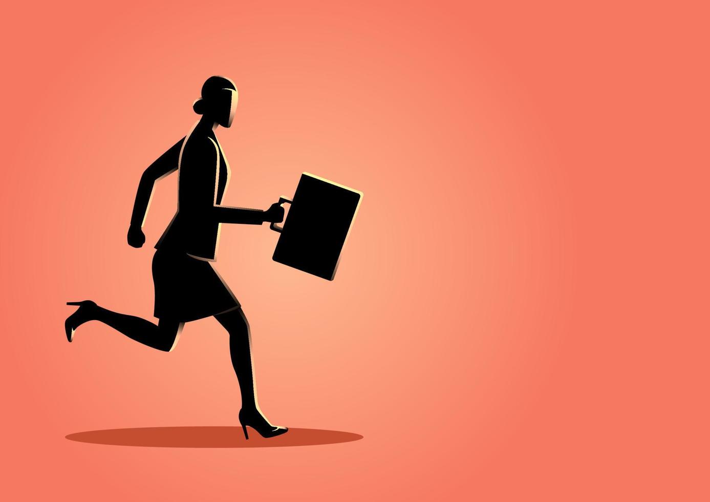 Businesswoman running forward vector