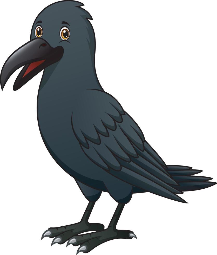 Cartoon crow isolated on white background vector