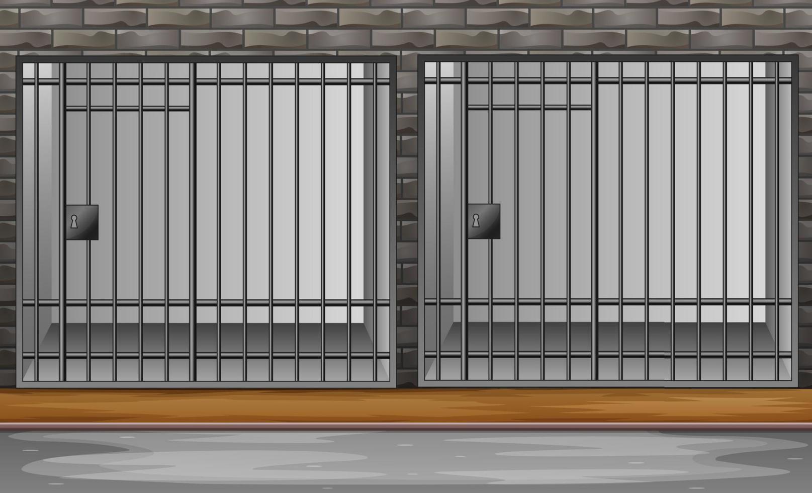celda de prisión con ilustración de barras de metal vector