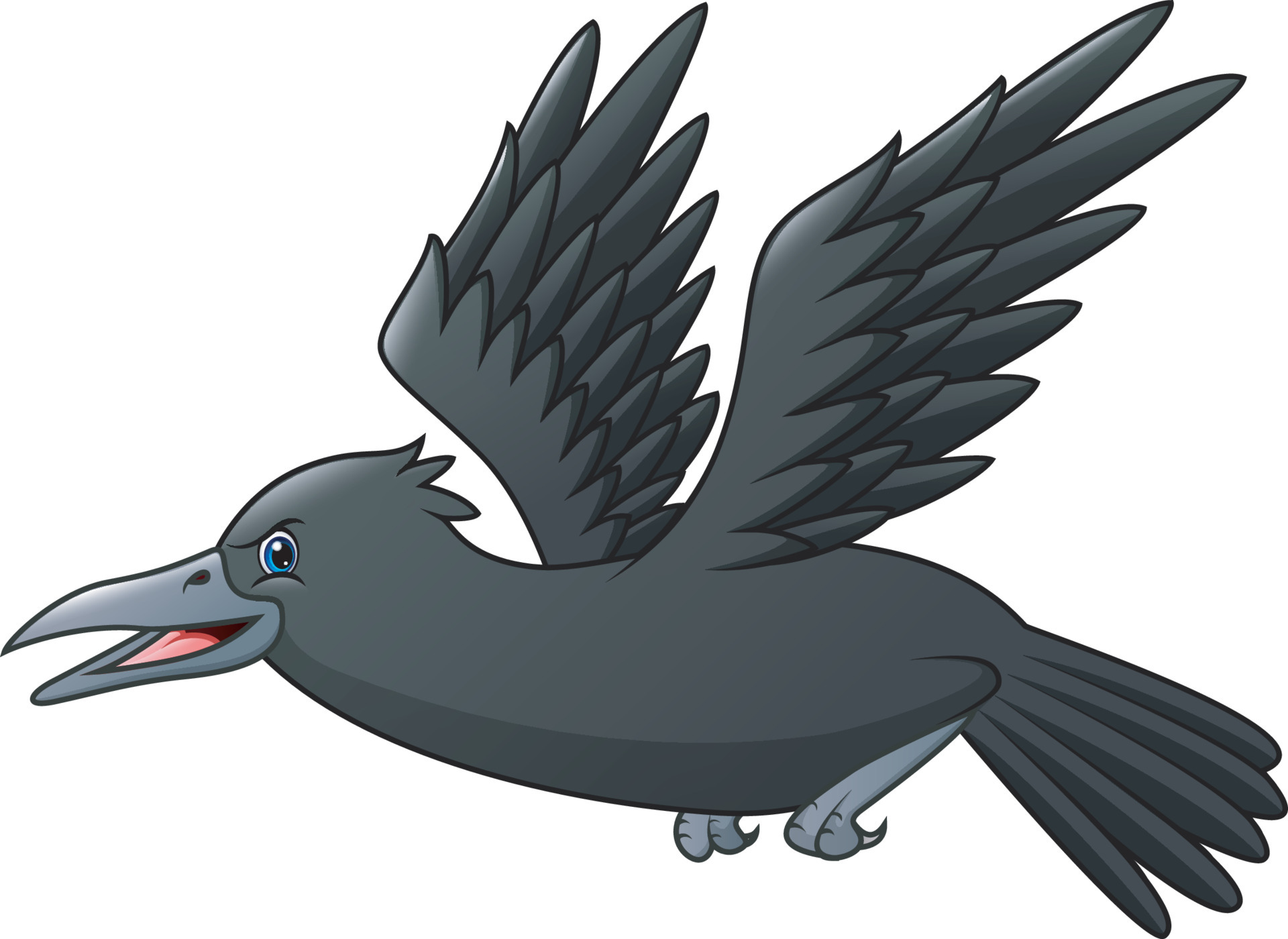 A terrible crow flying cartoon 5317627 Vector Art at Vecteezy
