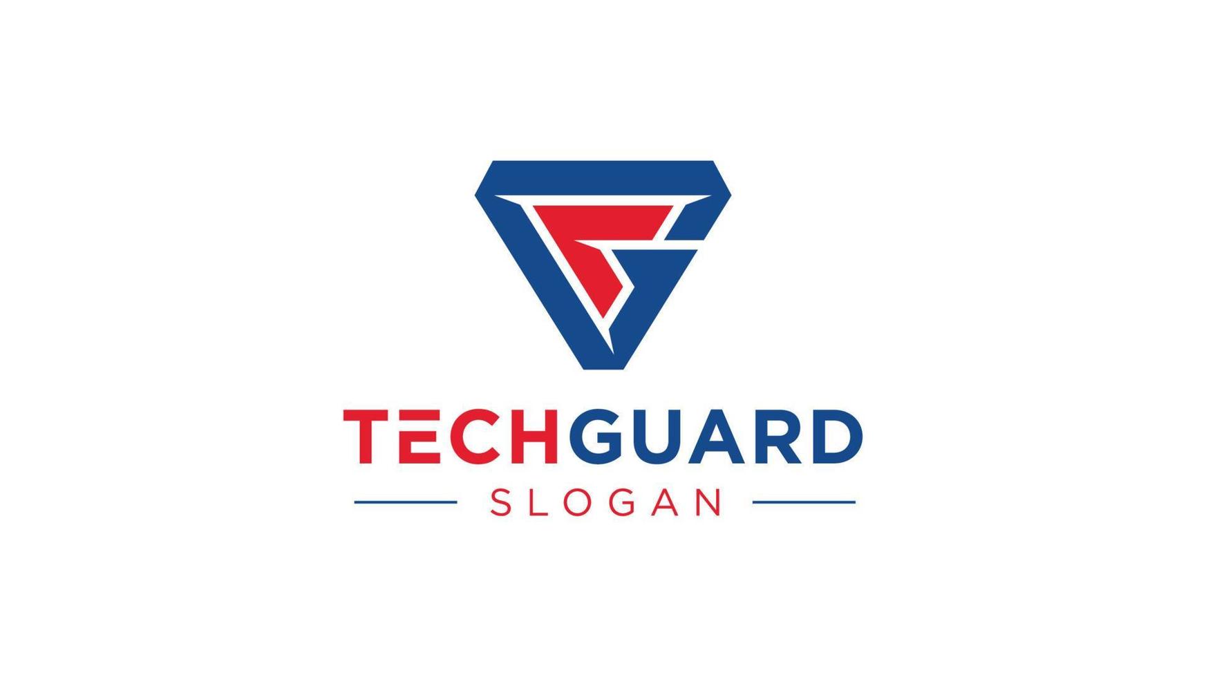 plantilla de diseño de logotipo de techguard vector