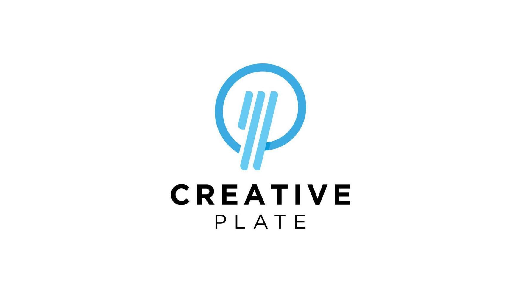 Plate logo design template vector