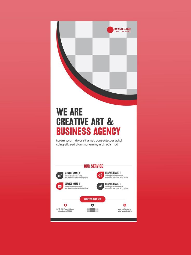 creative roll up banner template with vector