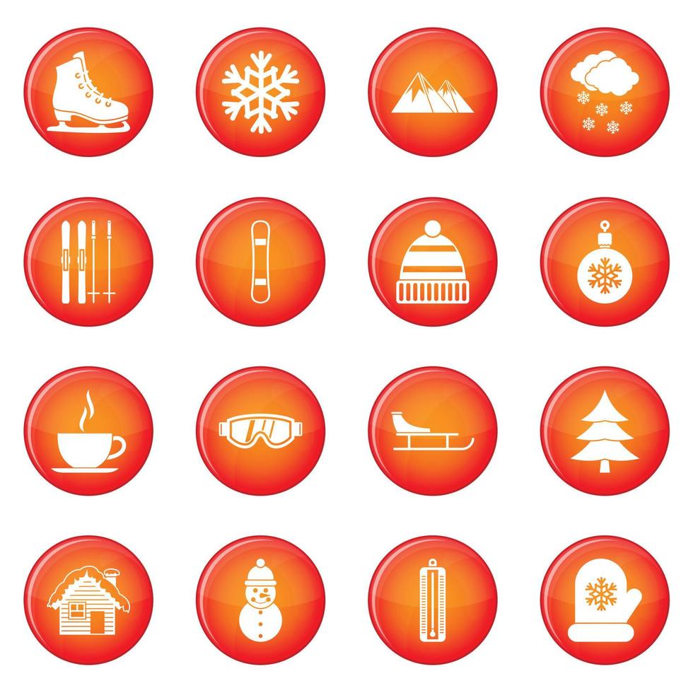 conjunto de vectores de iconos de invierno