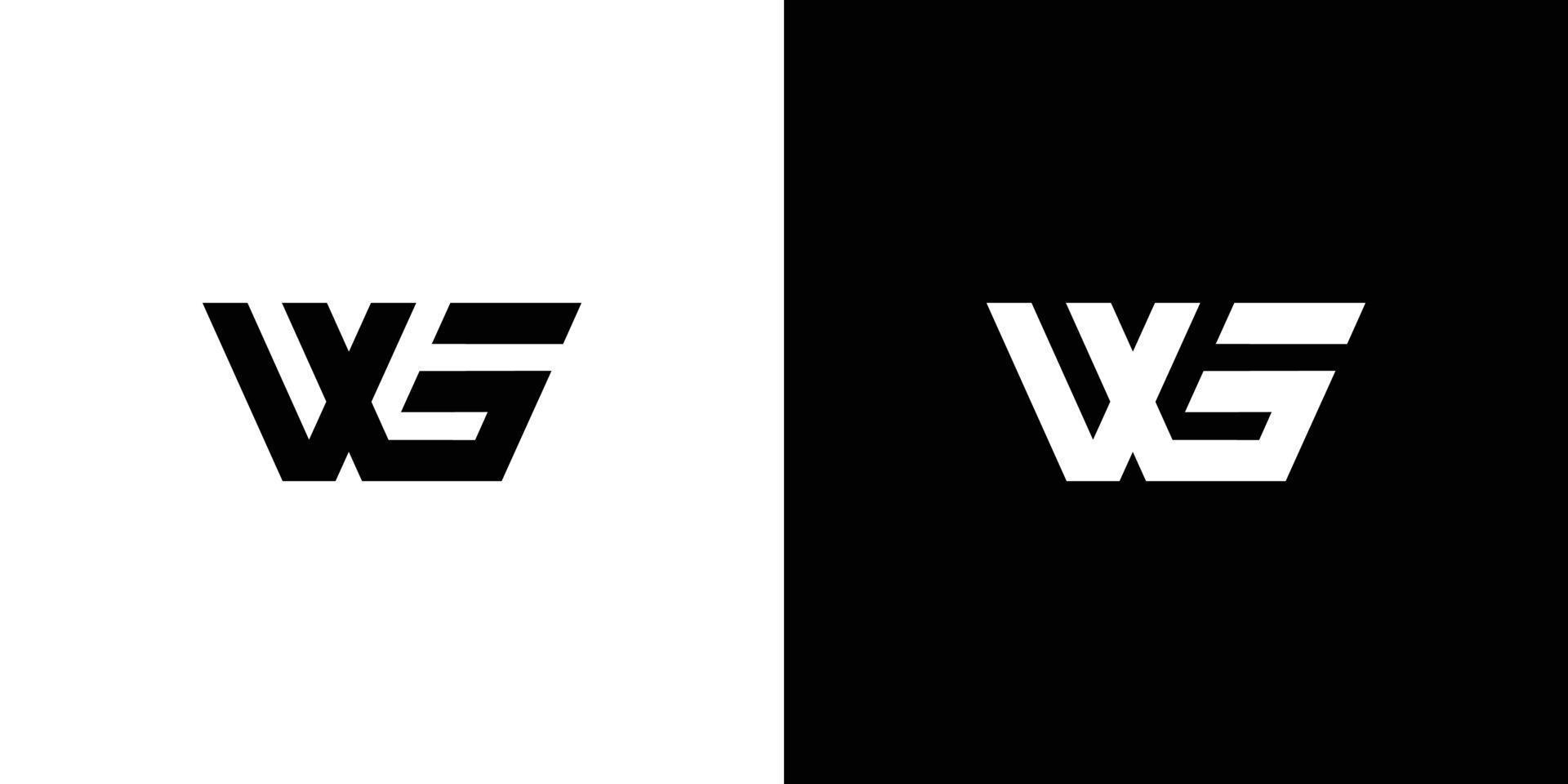 moderno y elegante diseño de logotipo de iniciales ws 3 vector