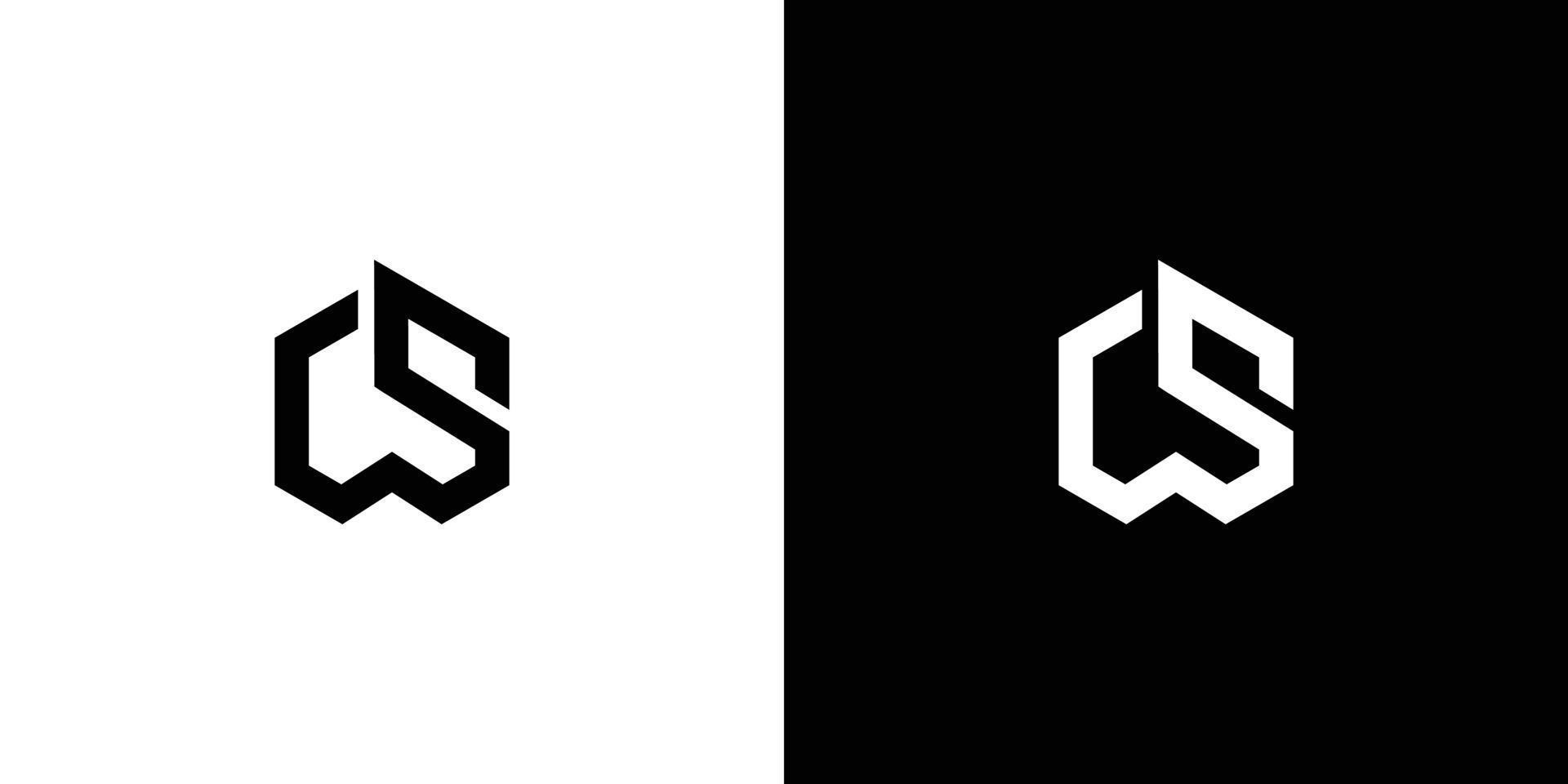 Modern and elegant WS initials logo design 4 vector