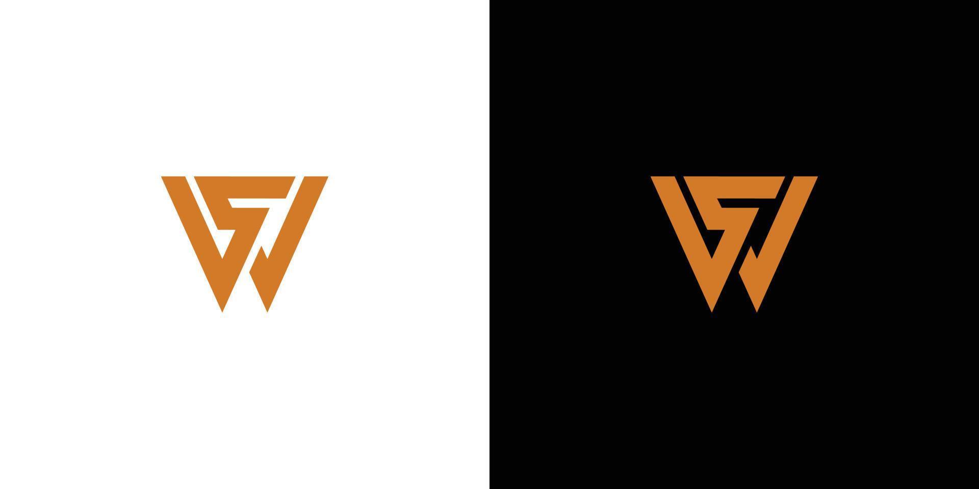 moderno y elegante diseño de logotipo de iniciales ws 2 vector