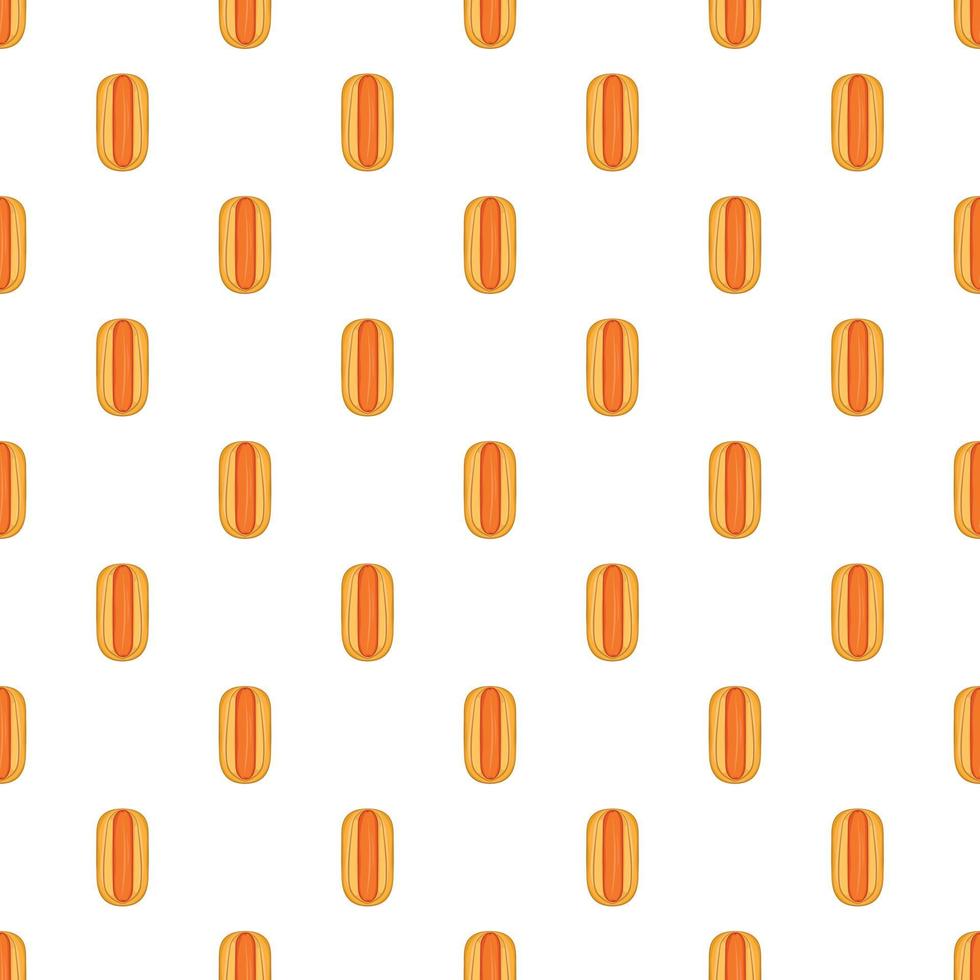 Hot dog pattern, cartoon style vector