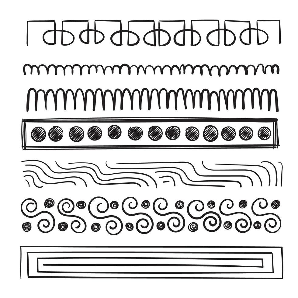 Abstract hand-drawn lines pack in different styles. Perfect for decoration and ornaments. vector