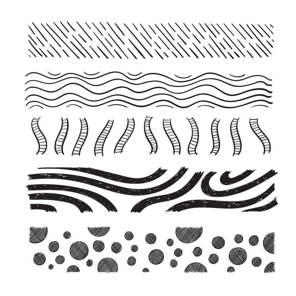 Paquete de líneas abstractas dibujadas a mano en diferentes estilos. Perfecto para decoración y adornos. vector