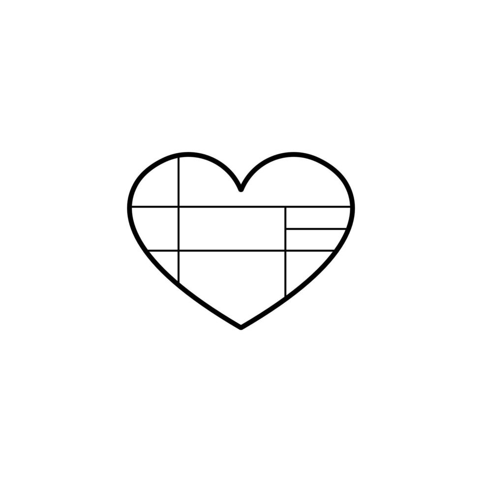Heart linear icon. Contour symbol. Vector isolated outline