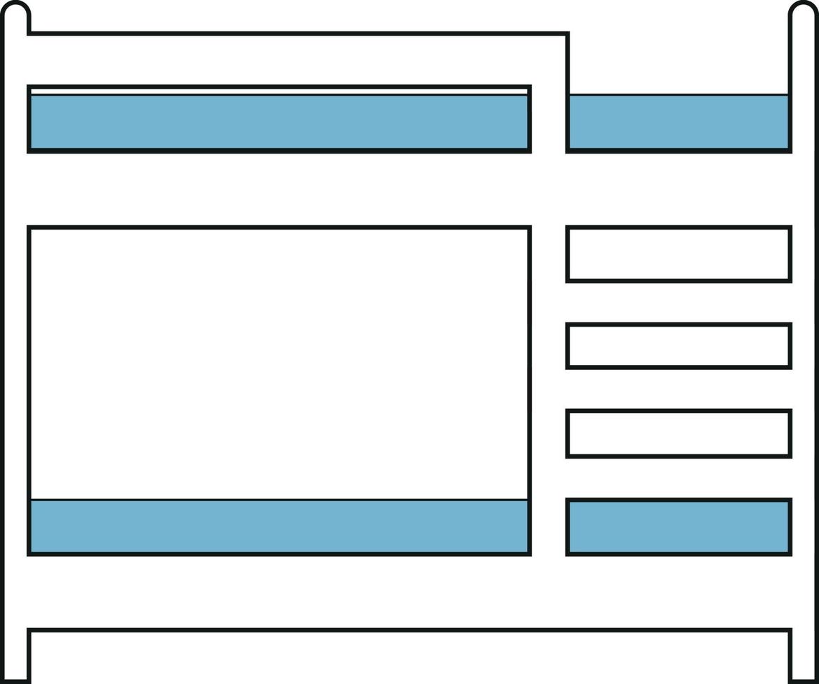 Bunk bed linear icon vector