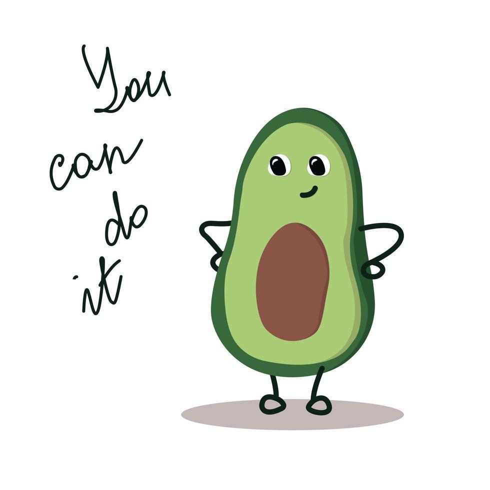 Avocado cartoon illustration. Vector. You can do it vector