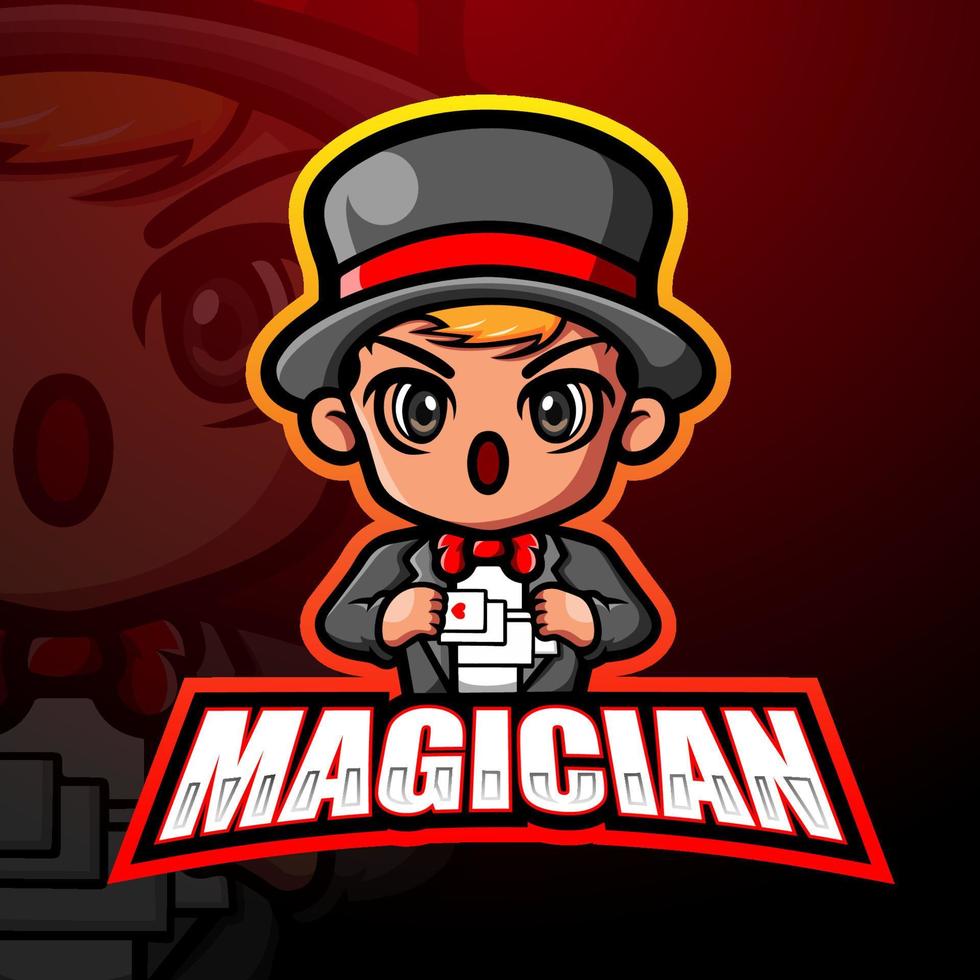 Magician mascot esport logo design vector