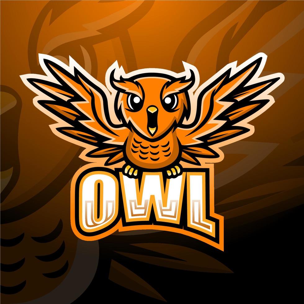 Owl mascot esport logo design vector
