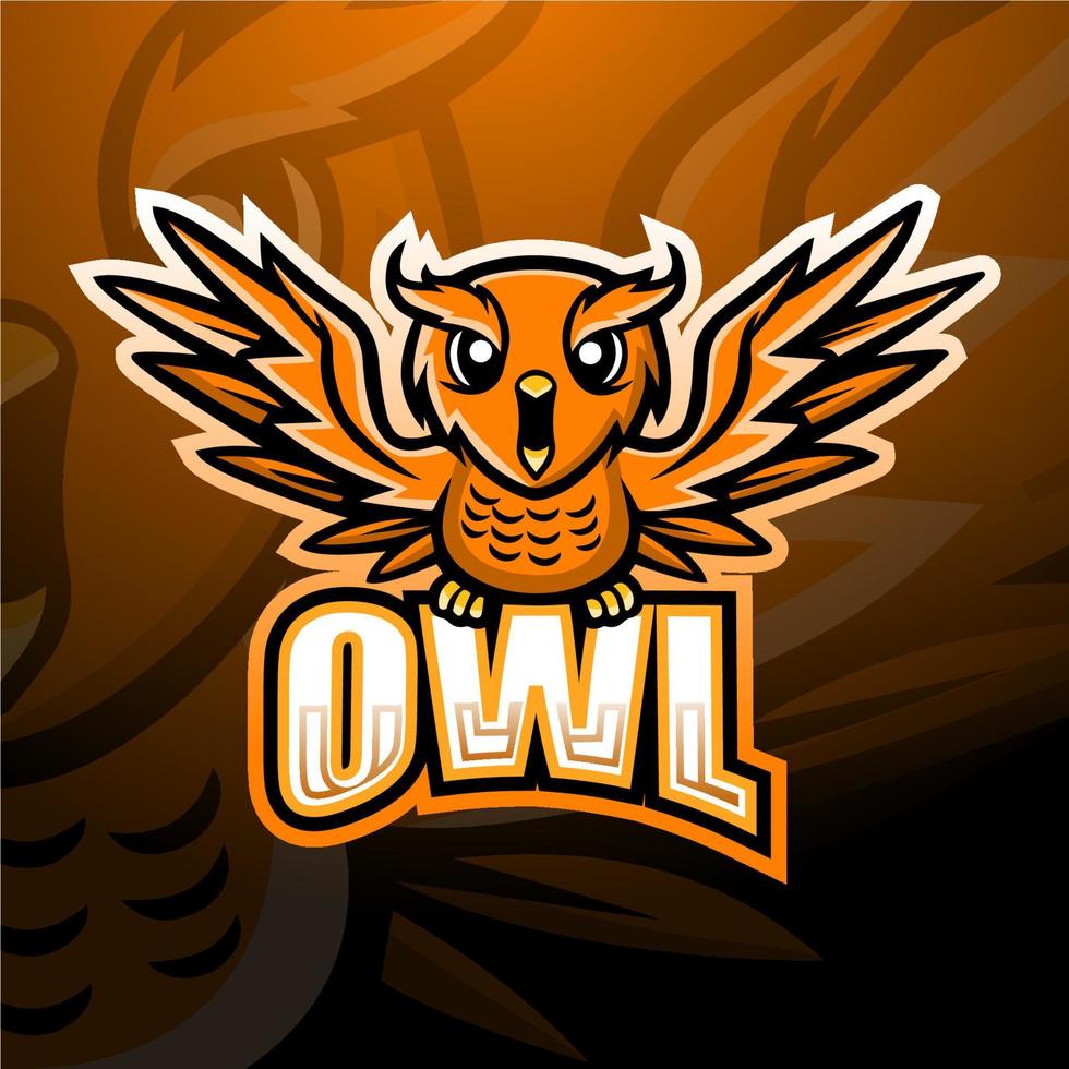 diseño de logotipo de esport de mascota de búho vector