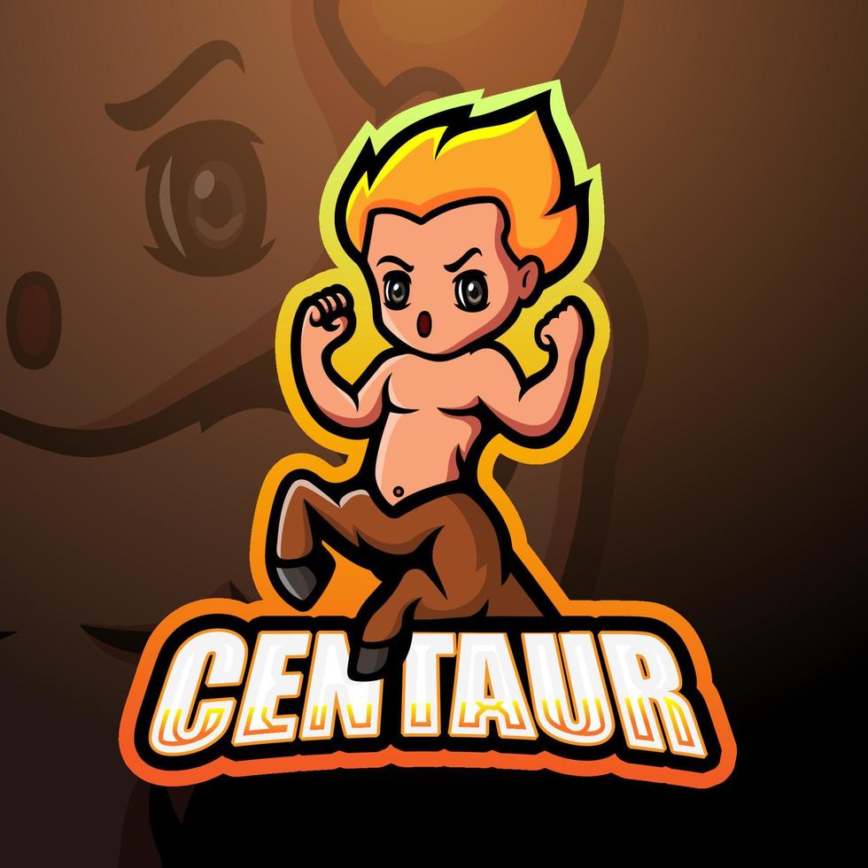 Centaur mascot esport logo design vector