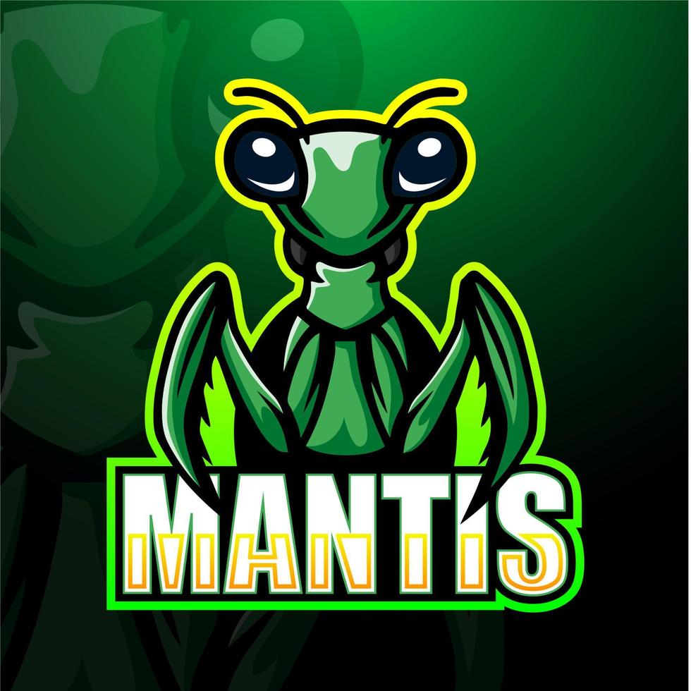 Mantis mascot esport logo design vector