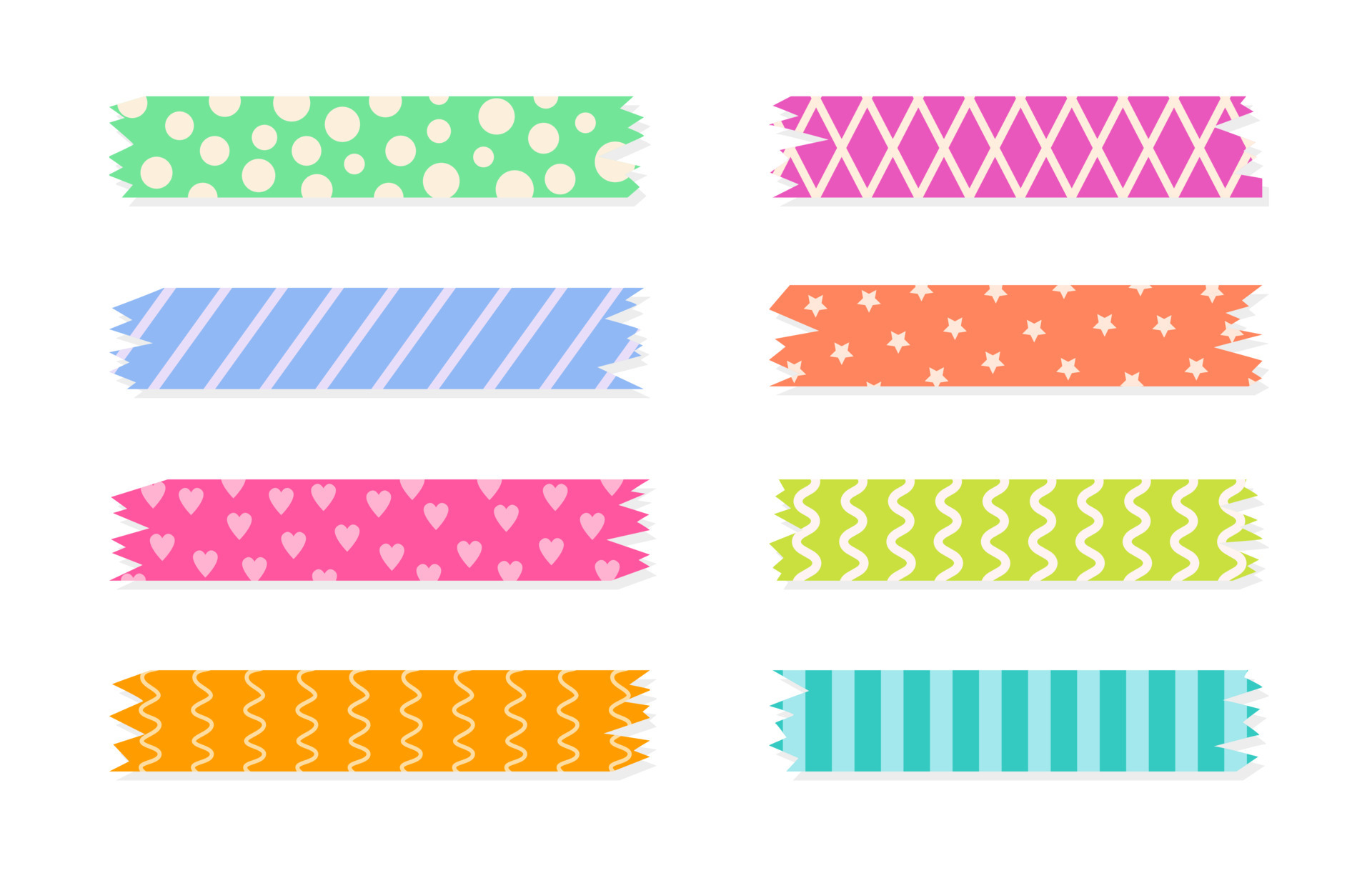 Washi tape clipart brown stationery collage Vector Image