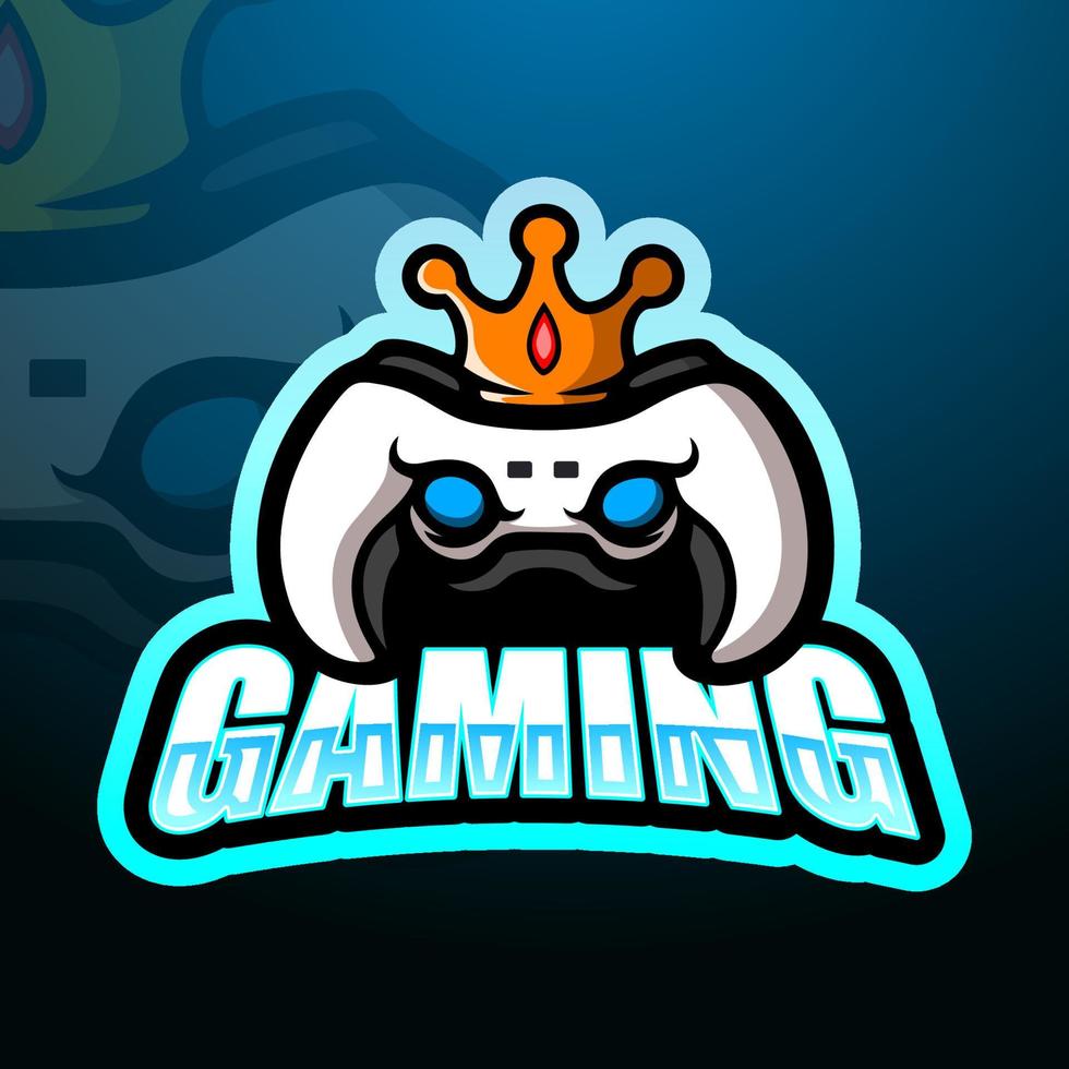 Game king esport logo design vector