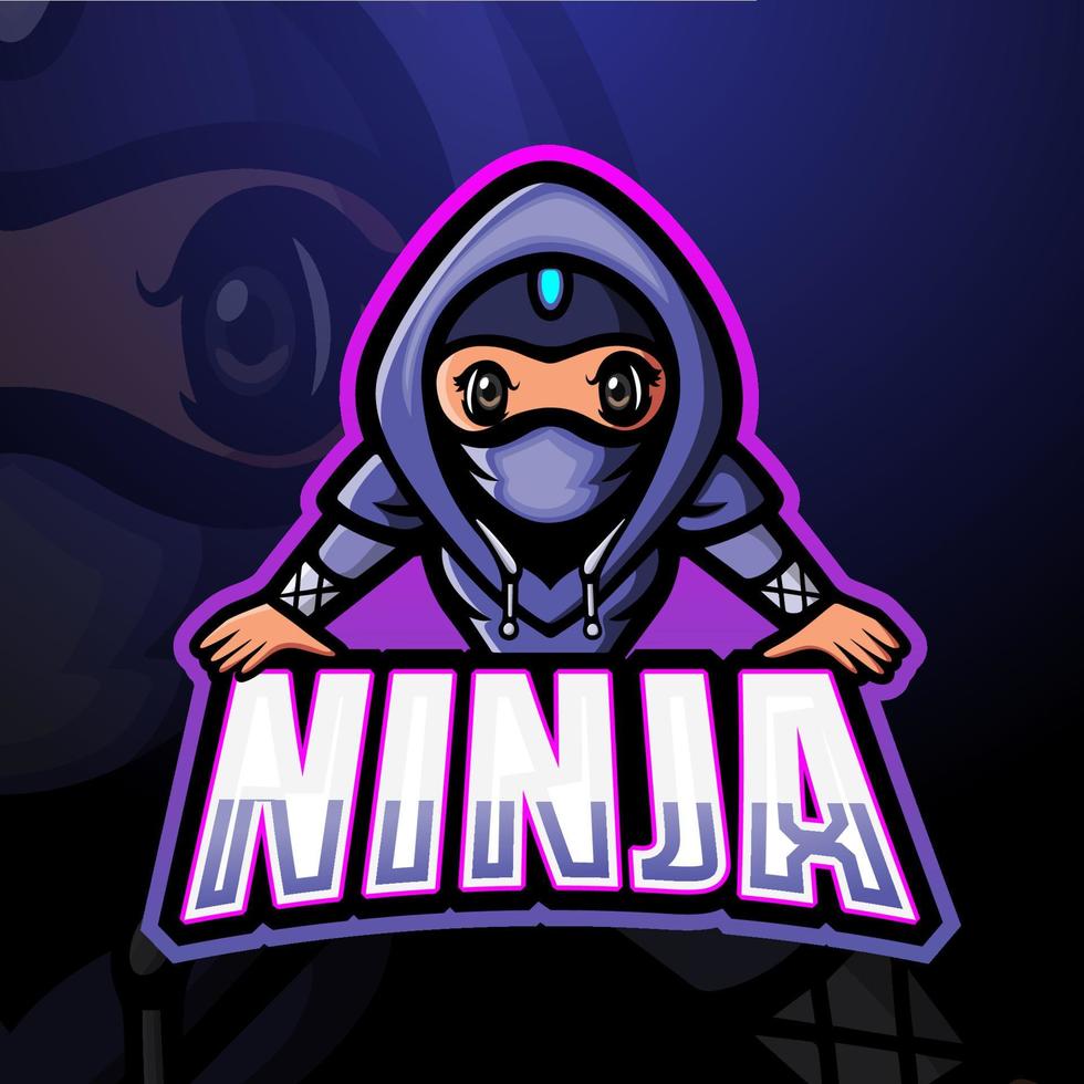 diseño de logotipo de esport mascota ninja vector