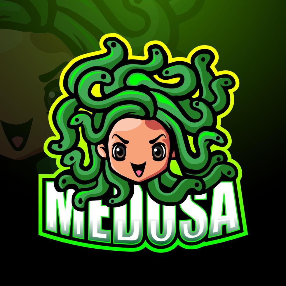 Medusa mascot esport logo design vector