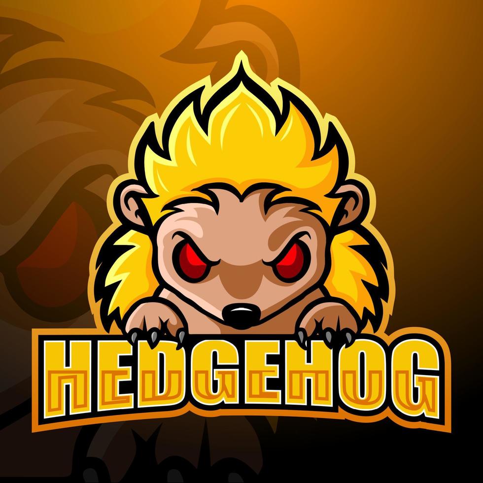 Hedgehog mascot esport logo design vector