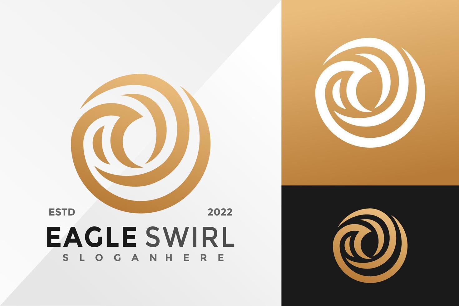 Luxury Eagle Swirl Logo Design Vector illustration template