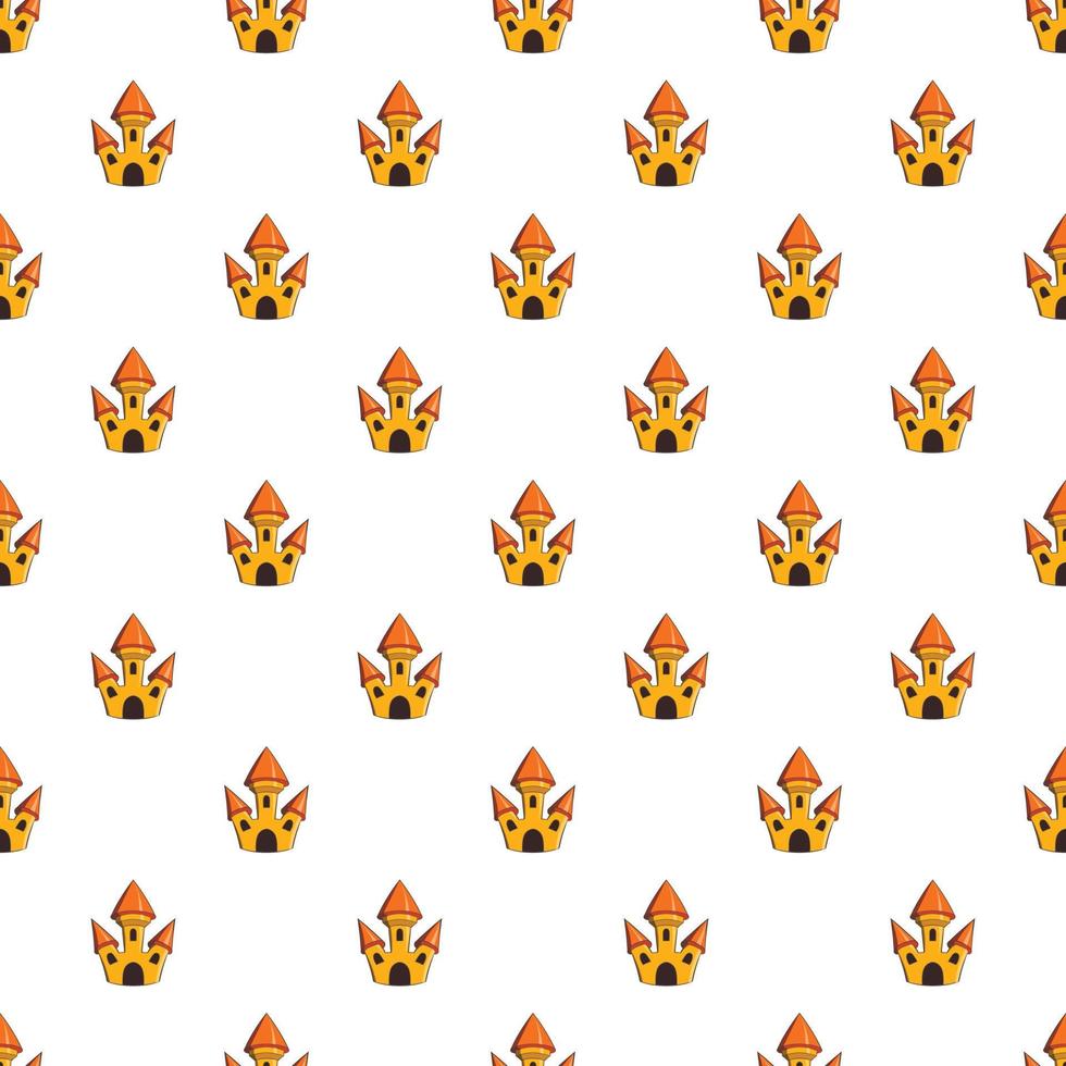 Toy castle pattern, cartoon style vector