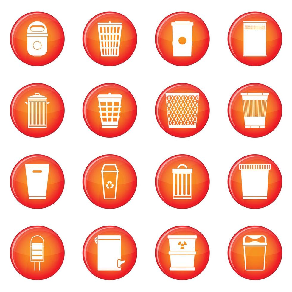 Trash can icons vector set