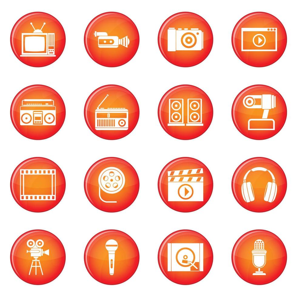 Audio and video icons vector set